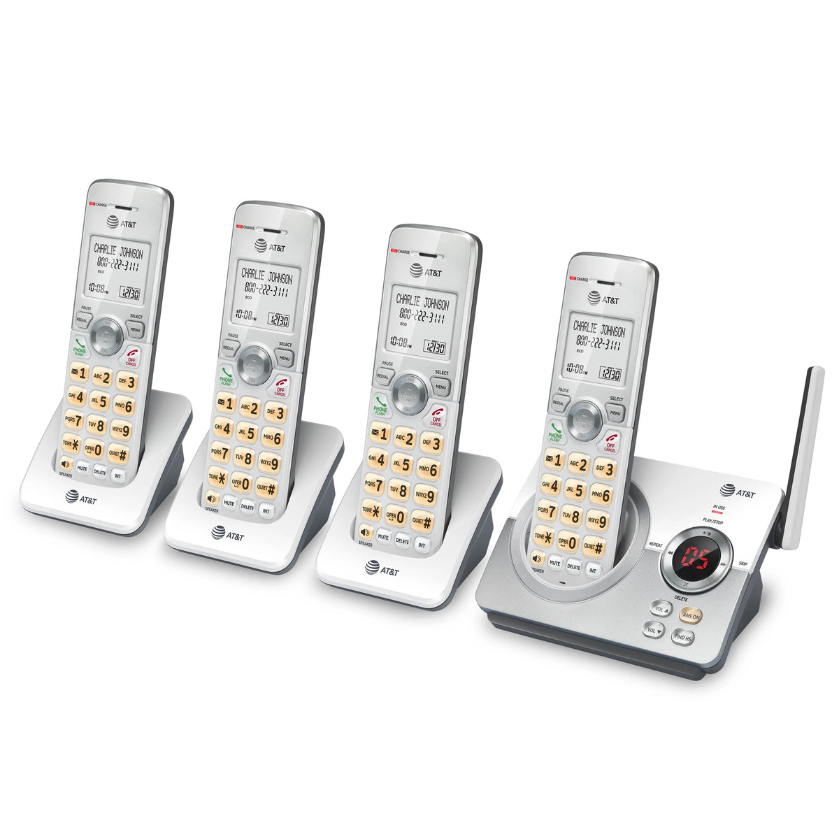 4-Handset Cordless Phone with Answering System and Call Block J566882