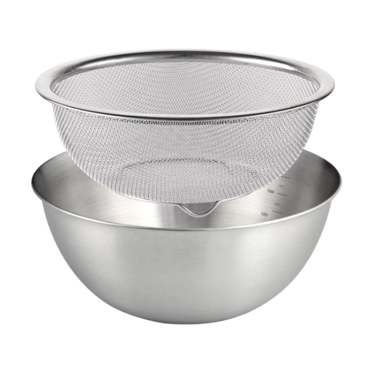 304 Stainless Steel Colander with Bowl Set of 2 F922