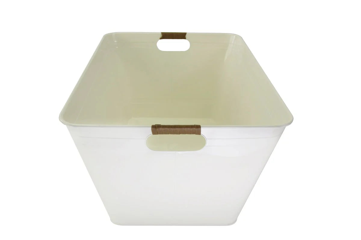 White Large Rectangle Galvanized Beverage Tub S634