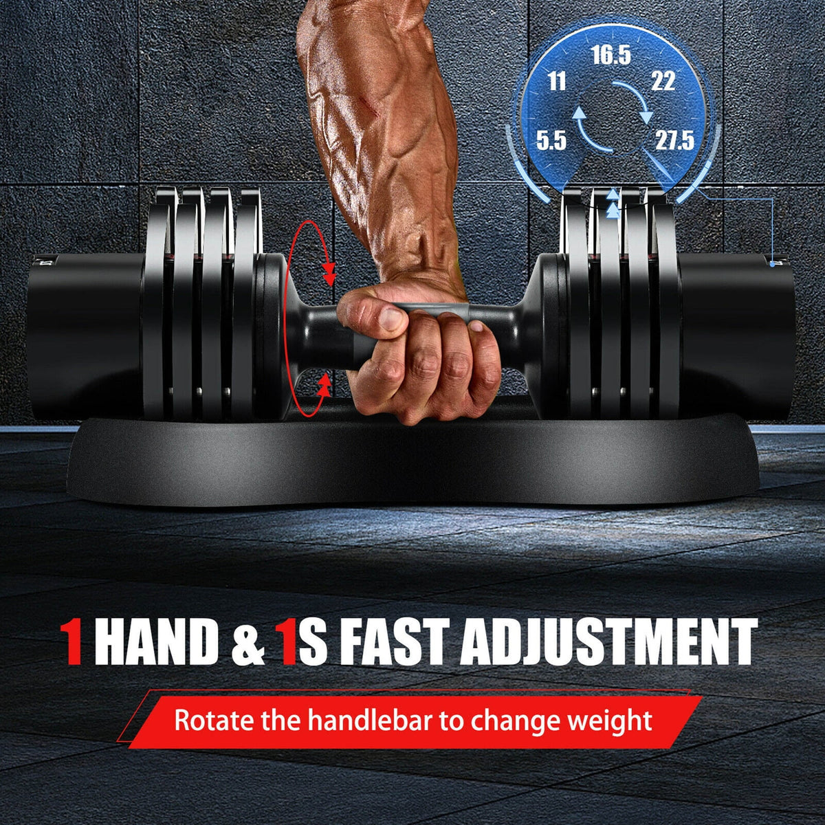 27.5lbs 5-in-1 Adjustable Dumbbell I248776