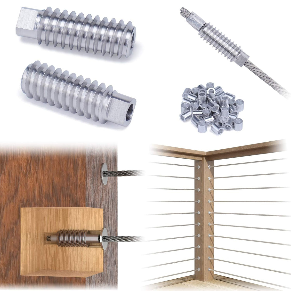20Pack 1/8 Invisible Cable Railing Kit T316 Stainless Steel R531536