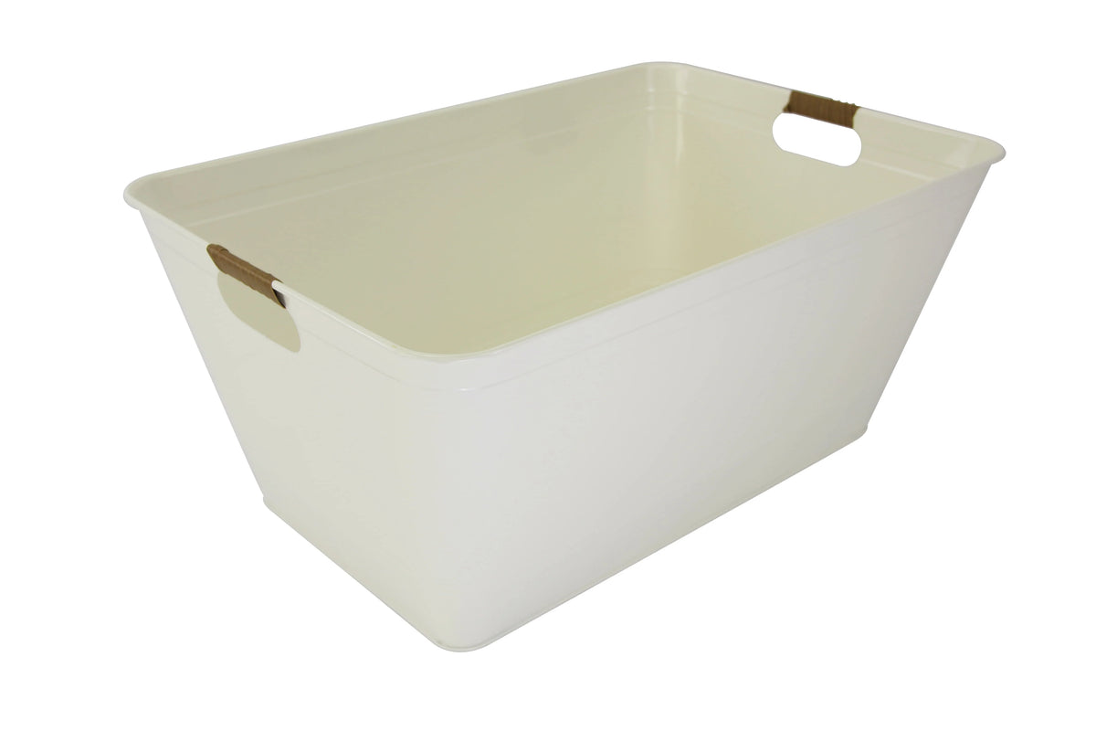 White Large Rectangle Galvanized Beverage Tub S634