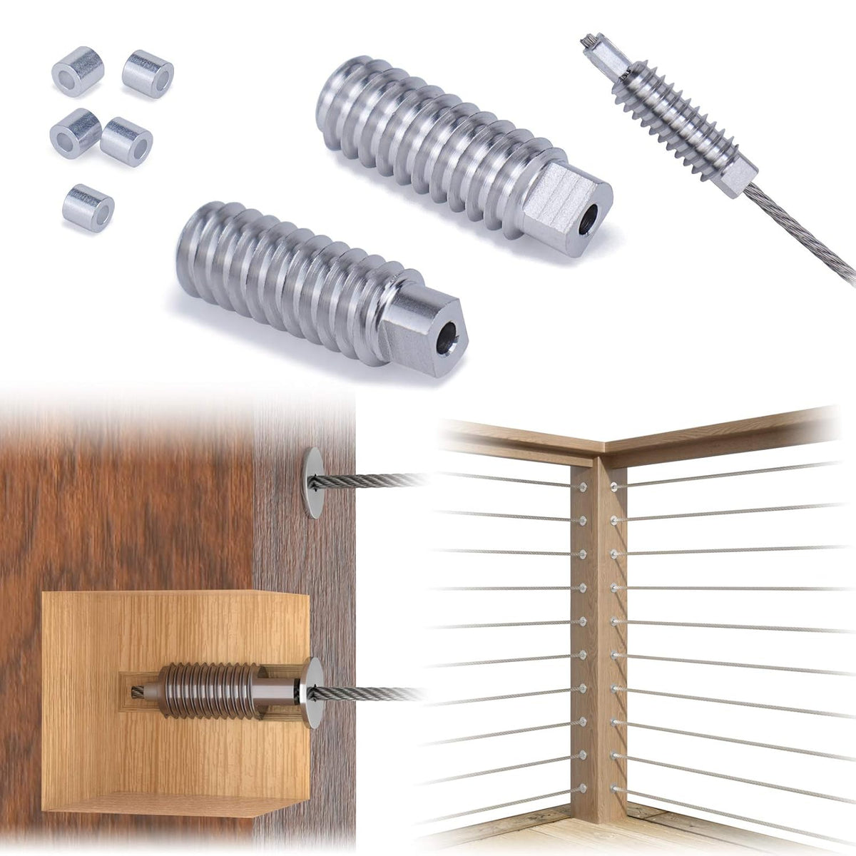 20Pack 1/8 Invisible Cable Railing Kit T316 Stainless Steel R531536
