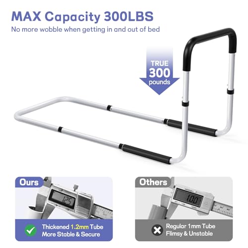 Adjustable Bed Assist Rails with Foam Handle & Double Side Storage Bag M109477