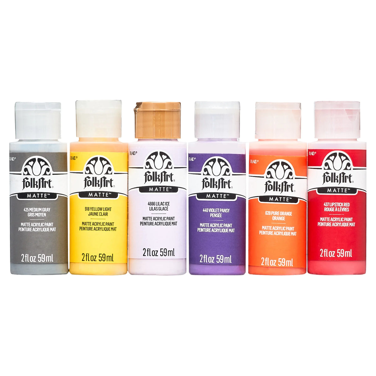 2 oz Multi-color Matte Acrylic Craft Paint (18 Pieces) G583