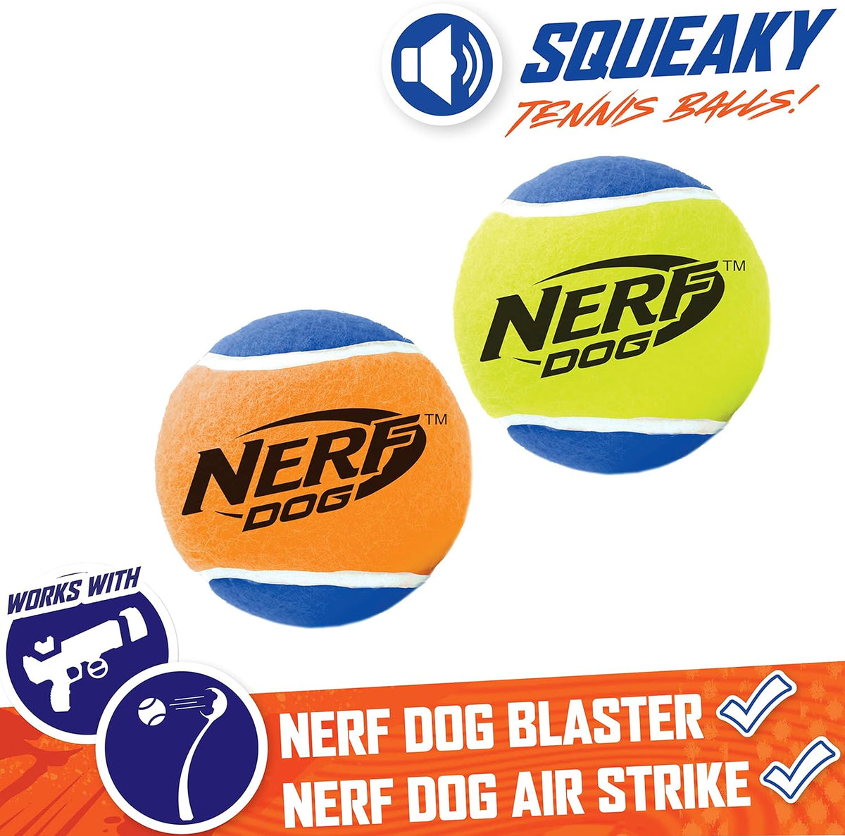 Tennis Ball Dog Toys, 3 Inches, Two Pack W31534