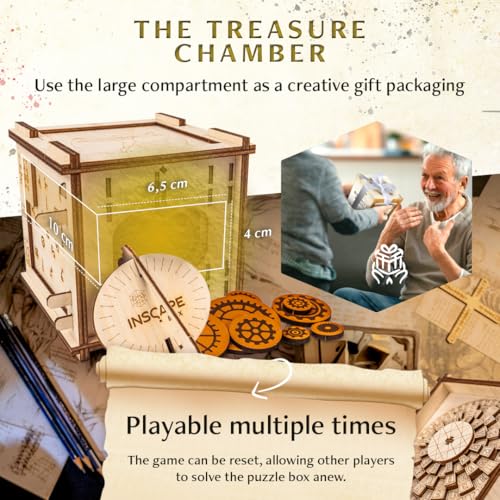 Wooden Puzzle Box with Hidden Compartments S176490