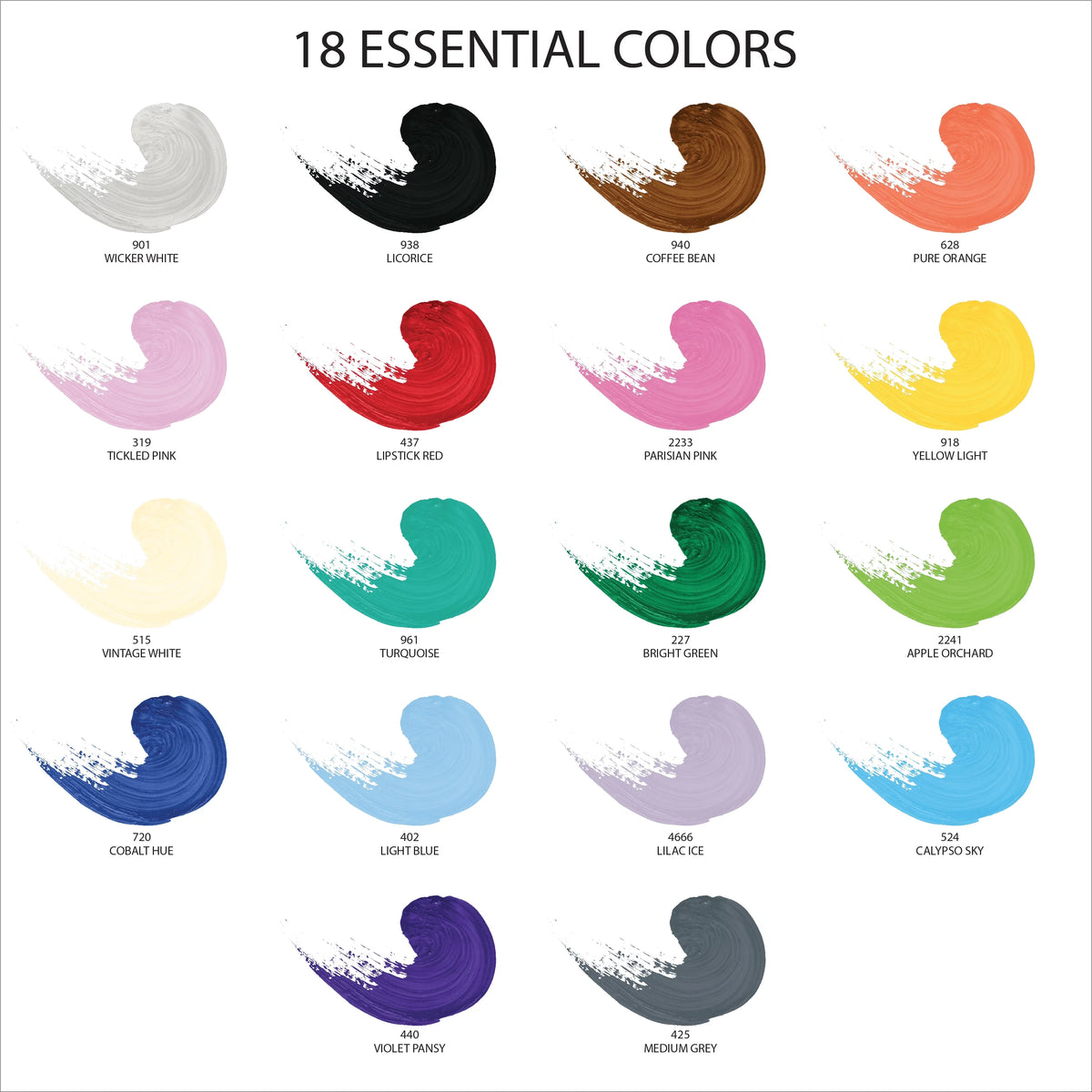 2 oz Multi-color Matte Acrylic Craft Paint (18 Pieces) G583
