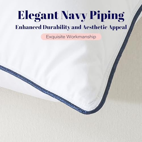 King Size 2 Pack Goose Feather and Down Bed Pillow, 20x36 Inches N87403