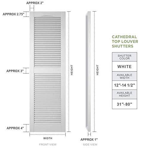 14 1/2x22W x 67x22H Vinyl Open Louver Shutters X8975