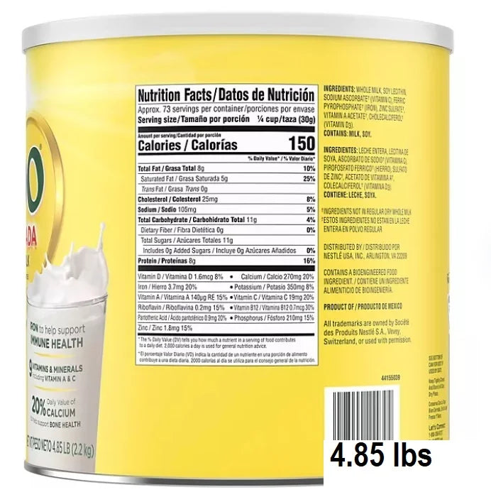 Whole Milk Dry (4.85 lbs) With Vitamins and Iron E7137