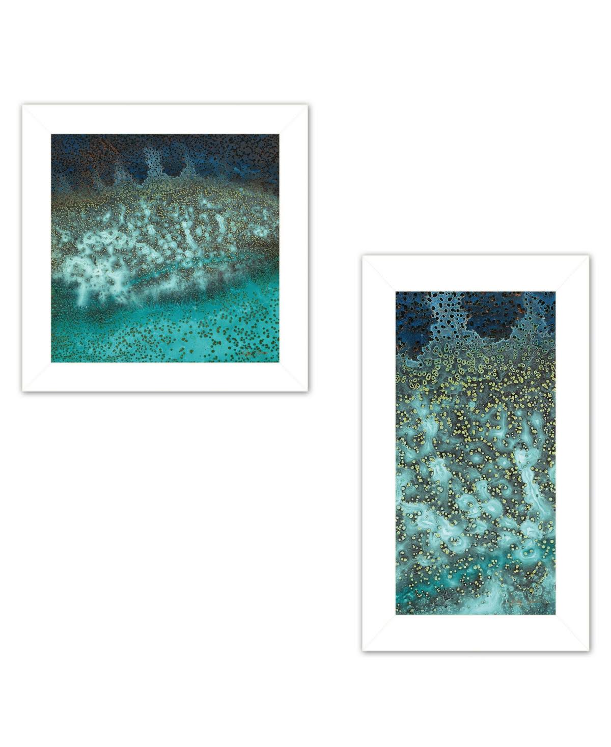 Abstract Waves 2 Piece Vignette White Frame N199