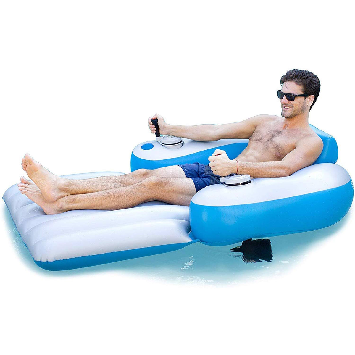 Grey with Turquoise Motorized Swimming Pool Lounger X2110