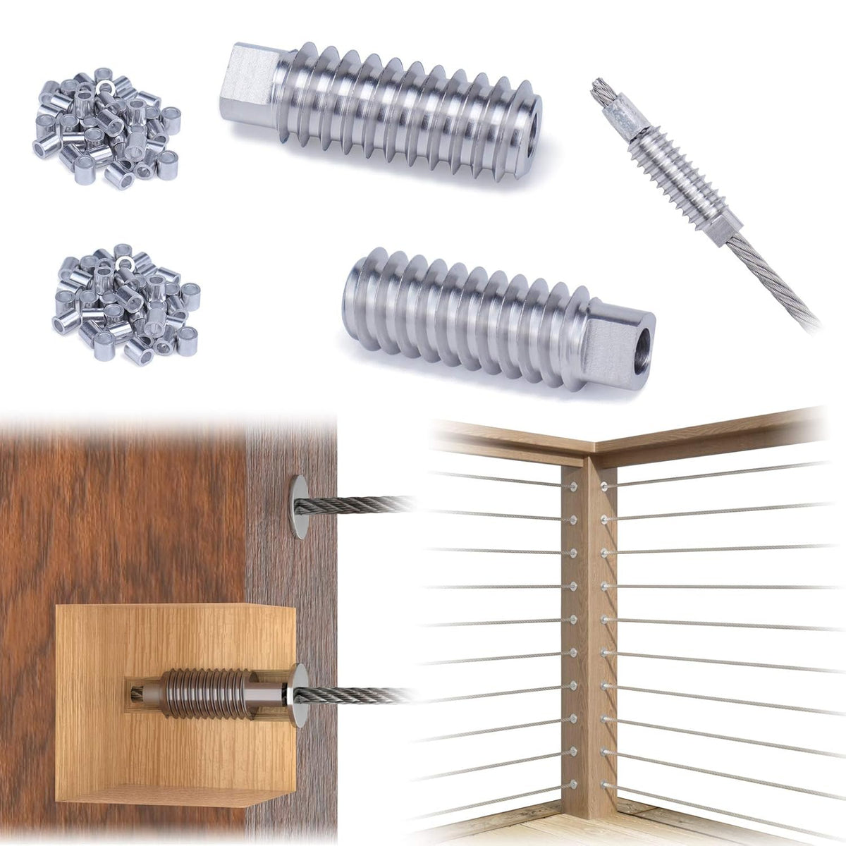 20Pack 1/8 Invisible Cable Railing Kit T316 Stainless Steel R531536