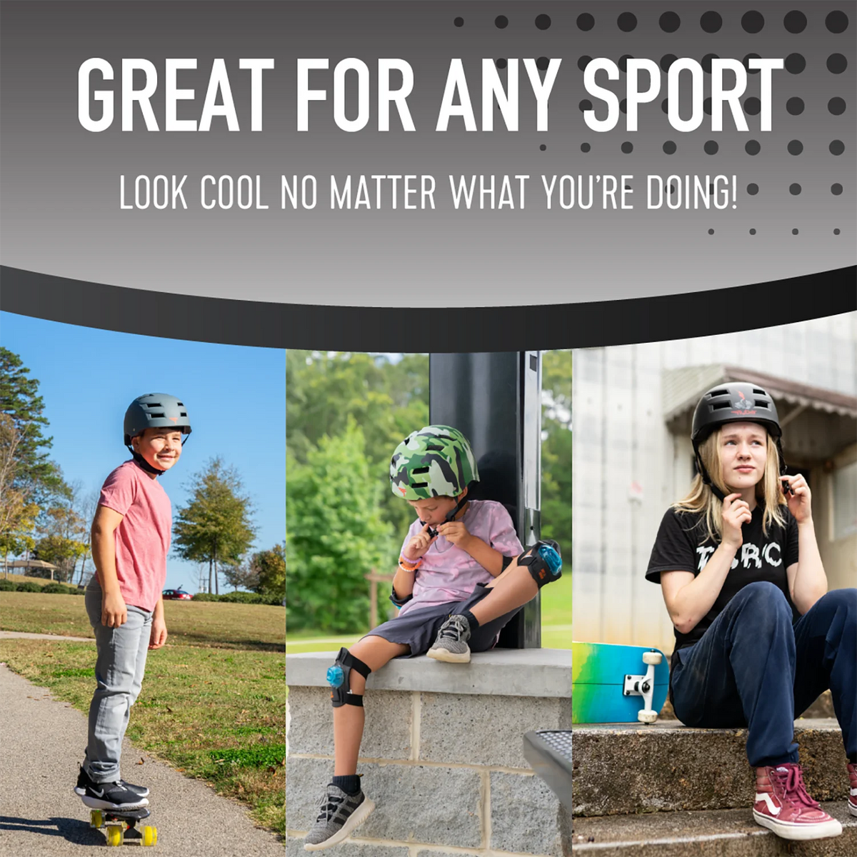 Black Multi Sport Skateboard and Bike Helmet S986