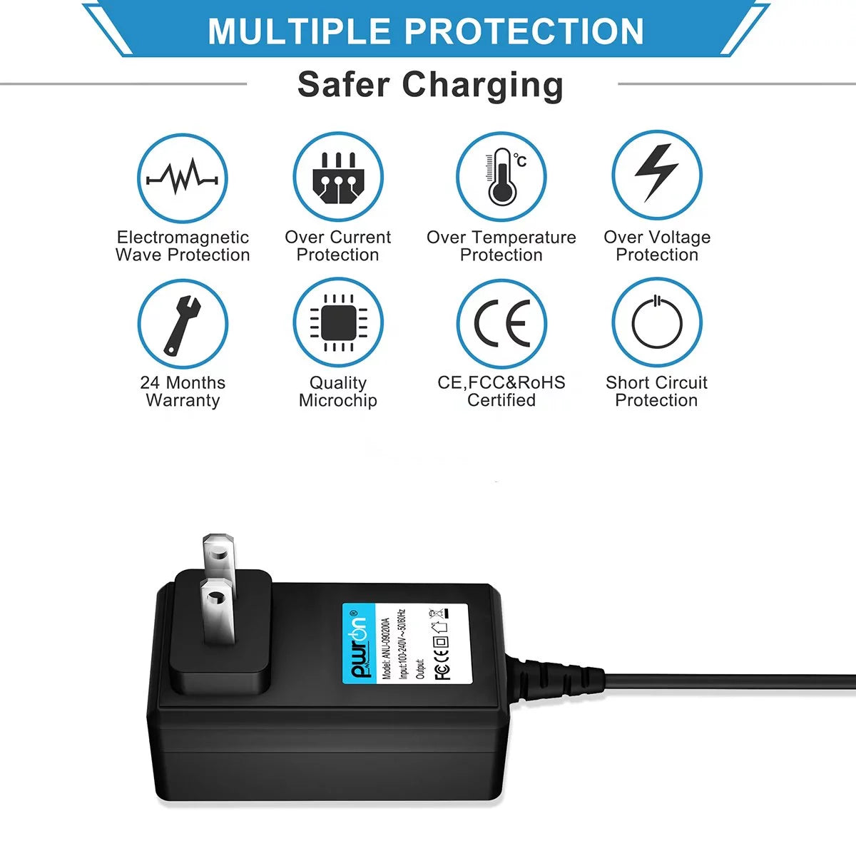 12V 1A AC DC Adapter Power Supply Cord C122