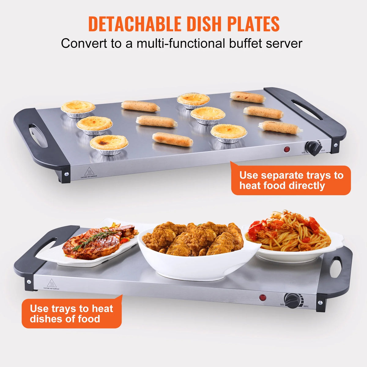 Electric Food Buffet Server with 3 Stainless Steel Warming Pan V25086