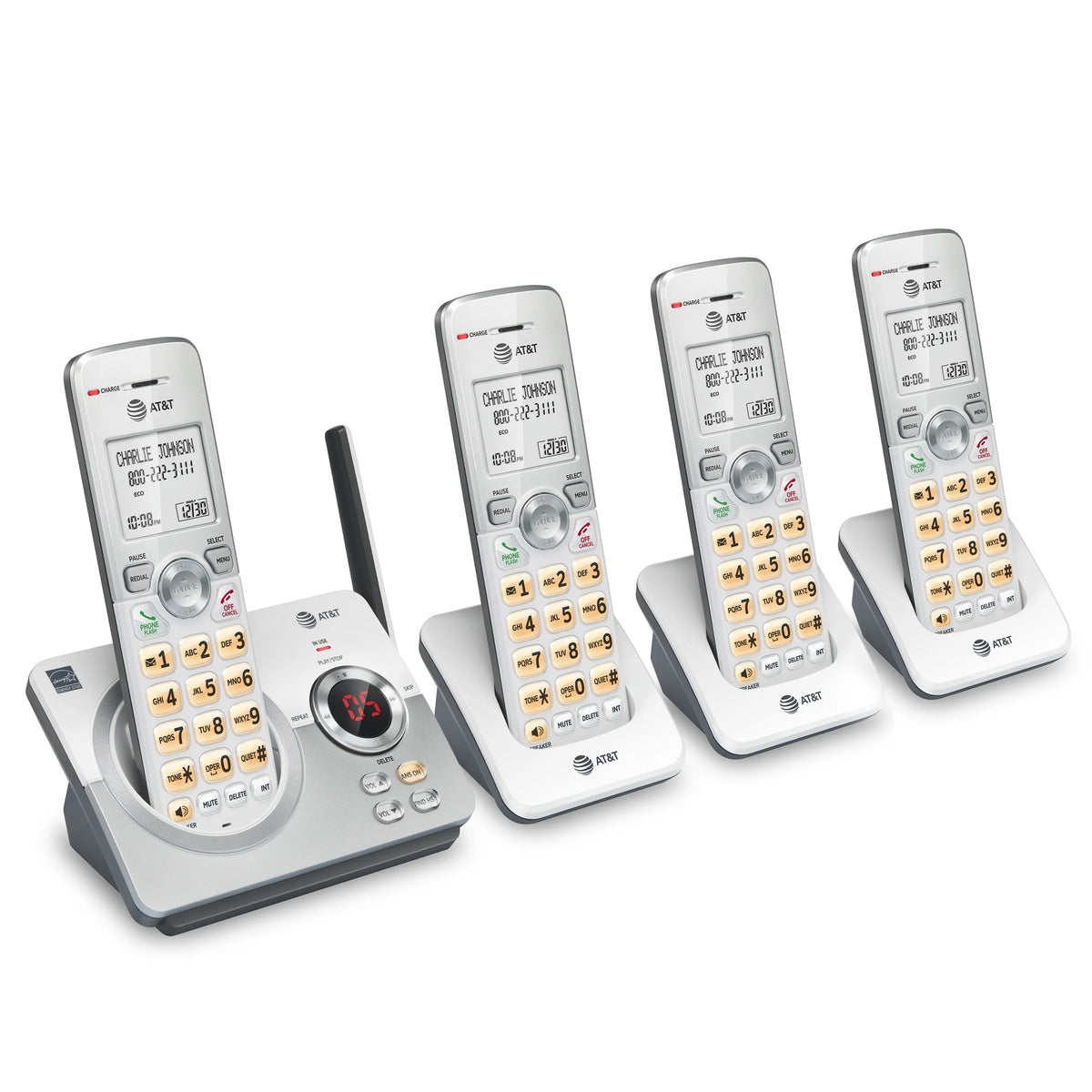 4-Handset Cordless Phone with Answering System and Call Block J566882