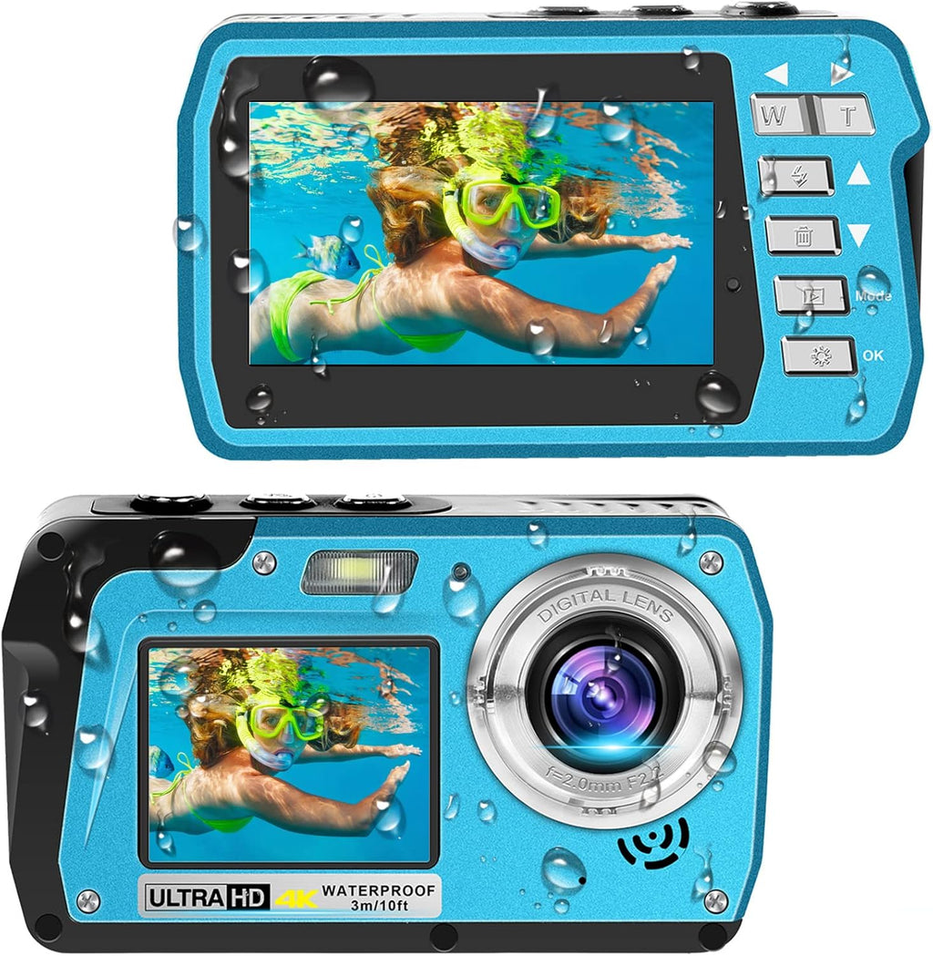 4K30FPS 56MP Dual Screens Waterproof Digital Camera, Pack of 2 T960881