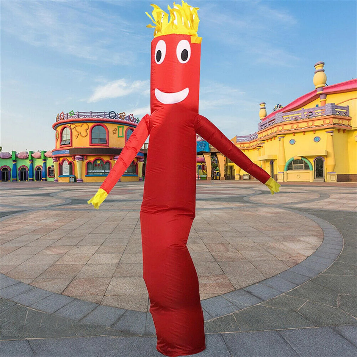 10ft Inflatable Tube Man Set Red Air Wavy Dancer Doll O310430