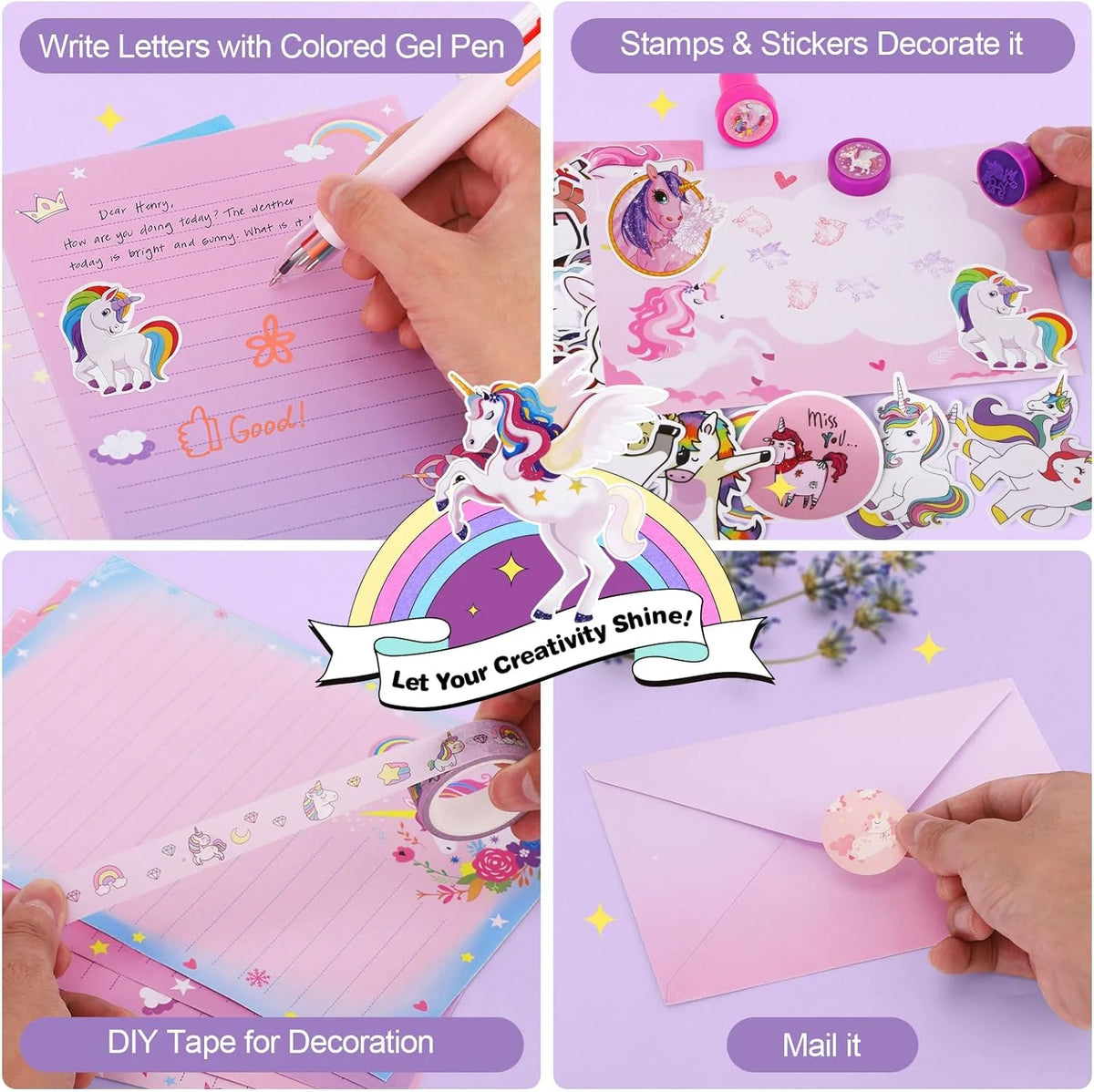 Unicorn Stationary Set with Storage Box O345