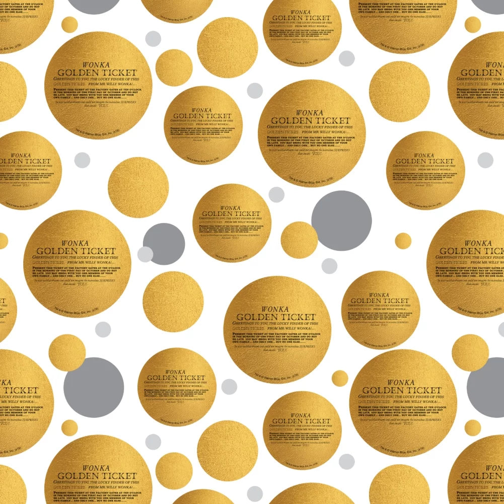 Golden Ticket Wrapping Paper Roll Q6818