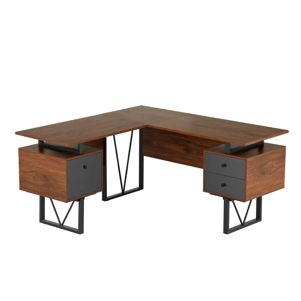 Reversible L-Shape Workstation with Storage Y3181