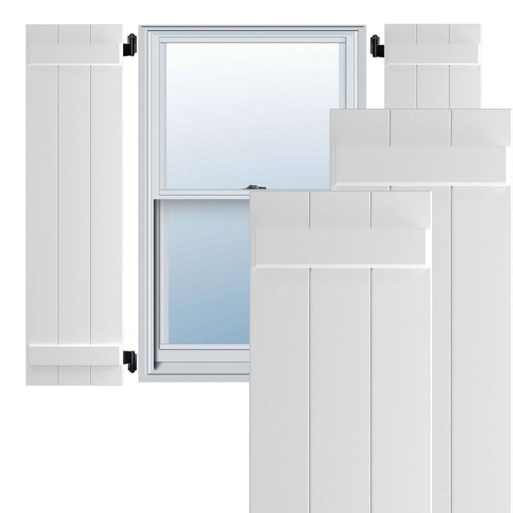 White Composite Board-n-Batten Shutters, Per Pair X148710