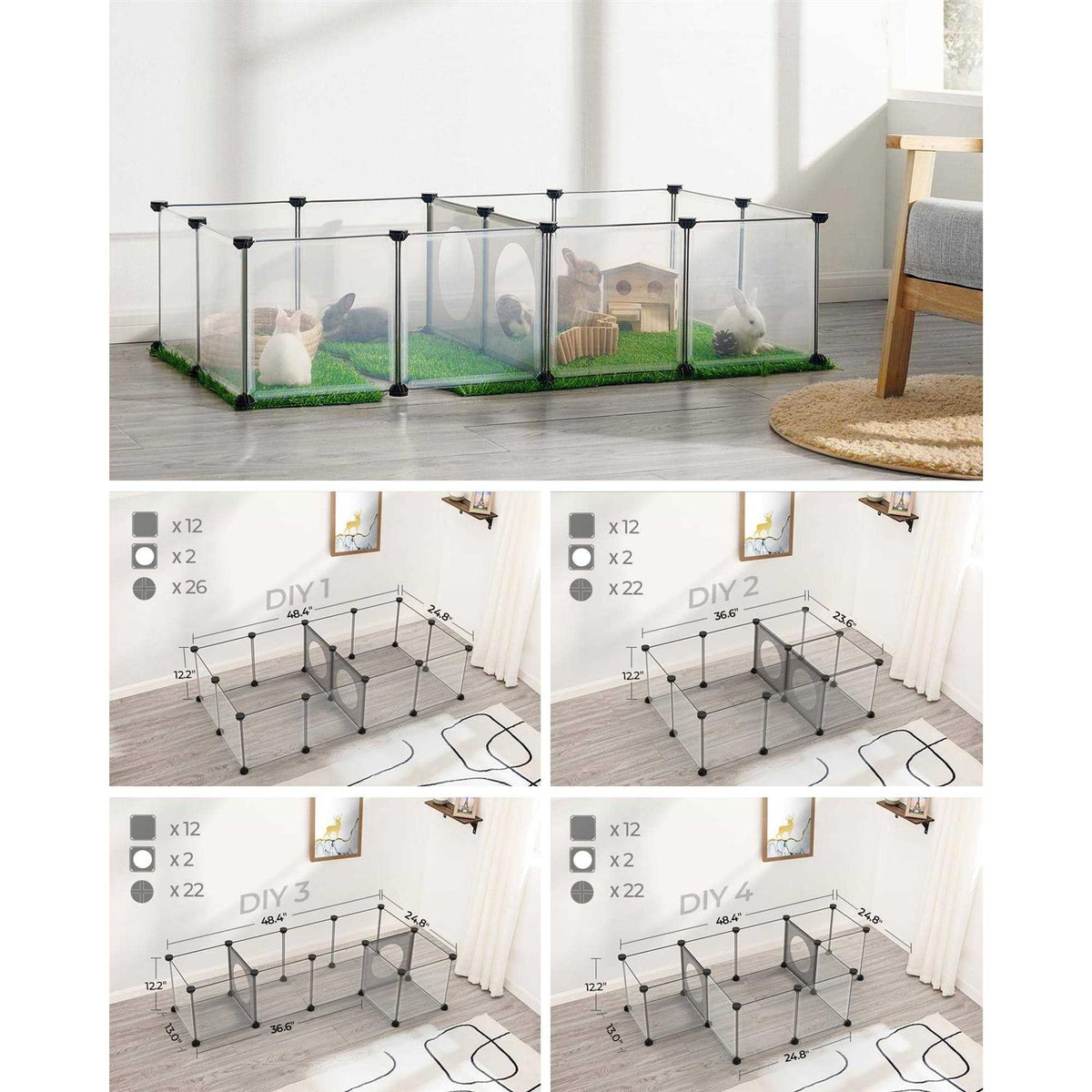 Small Animal Playpen Indoor Exercise Fence E4883