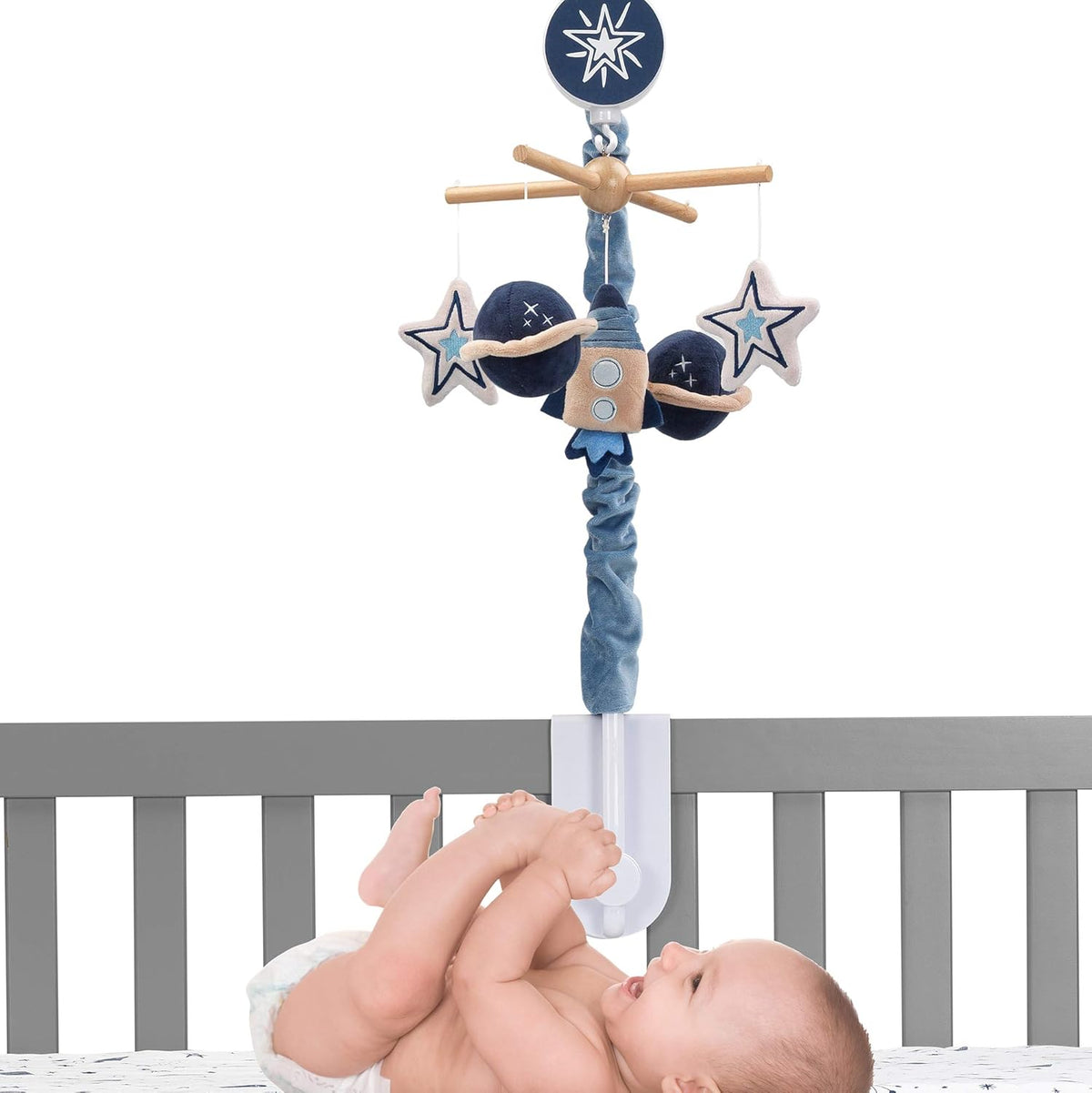 Blue Musical Baby Crib Mobile Soother Toy I52711
