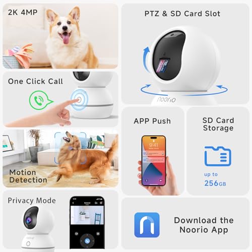 2K Indoor Pan/Tilt Security Camera with Speaker, 2Pcs Q118