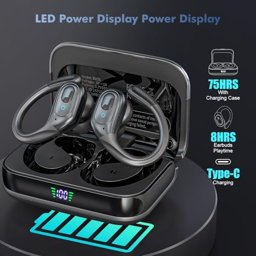 Black IPX7 Waterproof Wireless Bluetooth Earbuds V1164