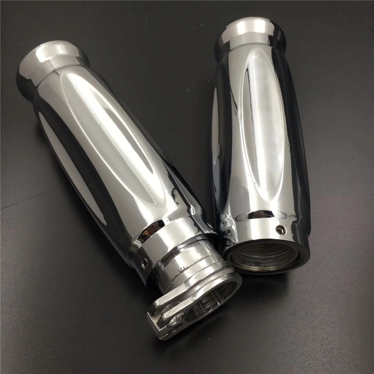 Chrome 1" 25mm Handlebar Grips W10132