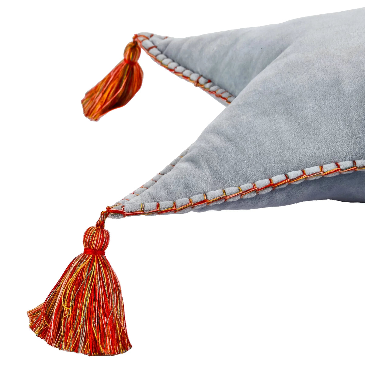 Star Shaped Pillow With Tassels Light Blue 16in W899