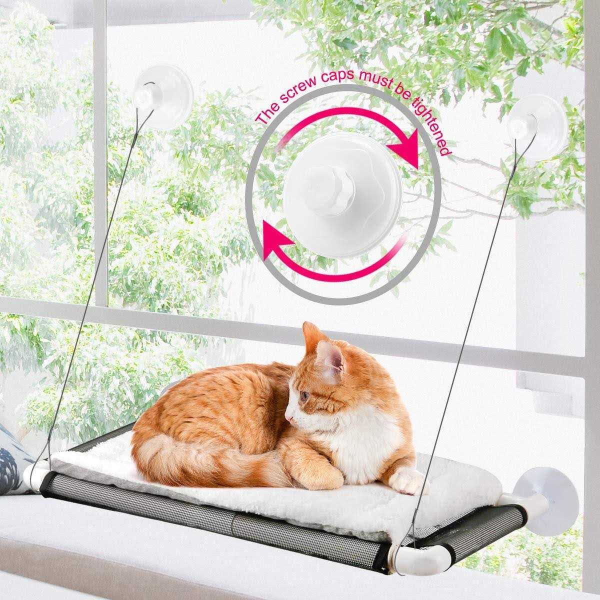 Cat Window Perch Hammock Seat with Fleece Blanket D387081