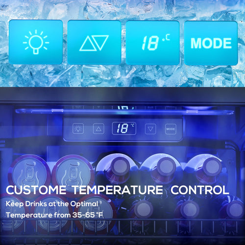 100 Can Beverage Refrigerator Cooler 2.47 Cu.ft Mini Fridge with Glass Door & Adjustable Shelves S822